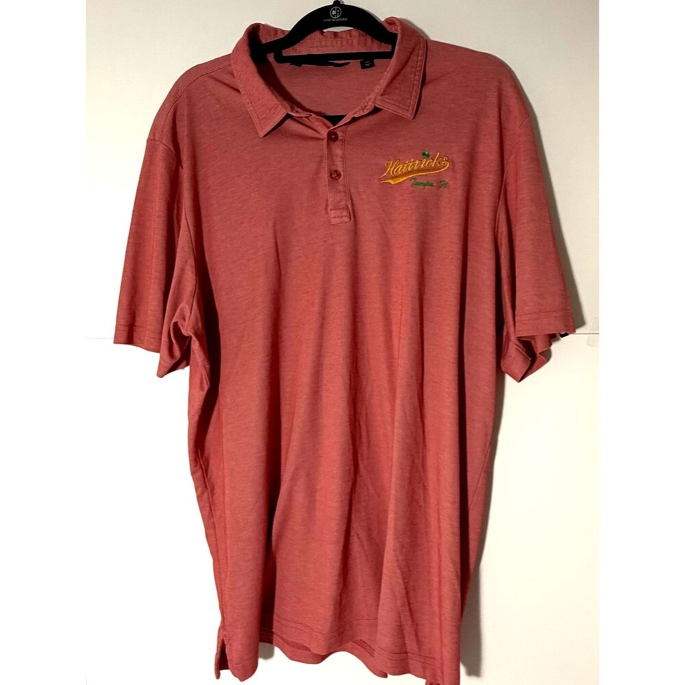 TravisMathew Polo Shirt Mens XXL Pink Hattricks Tampa FL Golf